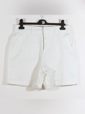 Anne Klein Crisp White Flat-Front Casual Chino Shorts NWT
